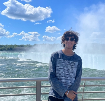 Student from India by Horseshoe Falls