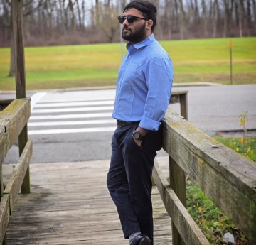 Graduate Student enjoying sunny day